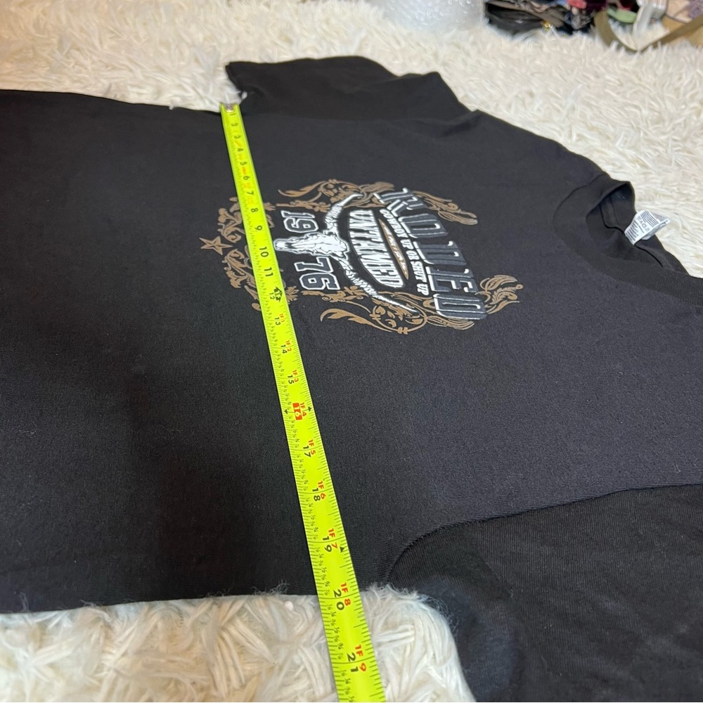 COWBOY RULES BULL RIDER RODEO UNTAMED COWBOY UP OR SHUT UP T-SHIRT nwot cond - Picture 8 of 8